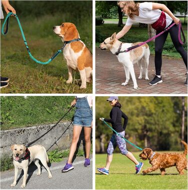 Тактична собача шлейка Chioratree для великих та середніх собак, 1.2м-1.8м, регульована, з амортизуючою вставкою та двома зручними ручками, авто-пояс, світловідбиваюча, рожева