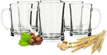 6 склянок для пива Sendez 0,5L (до 650мл) – пивні склянки, кружки, питня