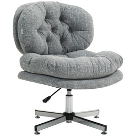 HOMCOM Armless Office Chair - Comfortable Desk Chair with Padded Seat and Adjustable Height, Grey