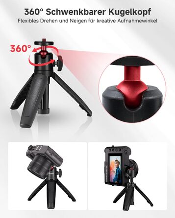 Штатив для смартфона Rollei з автоматичним відстеженням обличчя та вбудованим акумулятором для TikTok Live Streaming (міні-штатив)