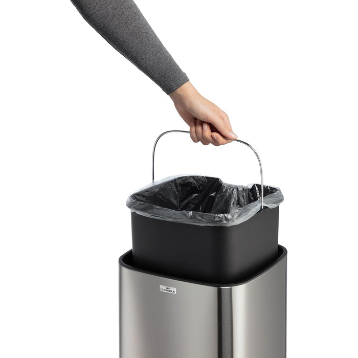 Сміттєвий бак сенсорний NO TOUCH Durable (срібний, 21 л) з внутрішнім відром