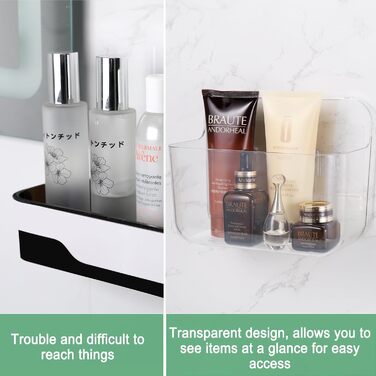 Поличка для душу на присоску без свердління, органайзер для ванної кімнати, сіра поличка, полиця для ванної кімнати без свердління, вантажопідйомність 20 кг, невелика полиця для кріплення у ванну кімнату та кухню (стандартна версія)