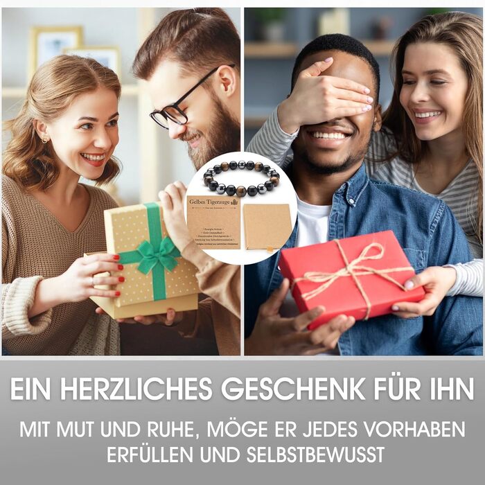 Браслет з тигровим оком та чорним турмаліном: захист, оберіг, подарунок для друзів, чоловіка, батька (еластичний)