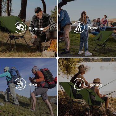 Складний туристичний стілець TOPCHANCES, 150 кг, армійний, з кишенею, дихаюча сітка для пікніків та відпочинку на природі