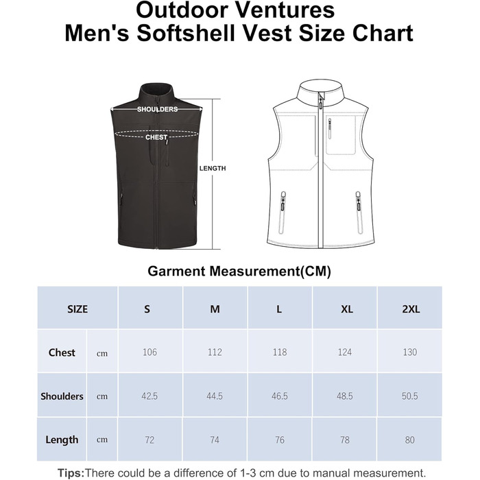 Чоловіча софтшеллова жилетка Outdoor Ventures: водонепроникна, вітрозахисна, спортивна, з декількома кишенями, для гольфу (S, Коричнево-сіра)