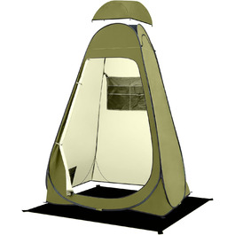 Brian & Dany Pop Up Camping Shower Tent - Portable Privacy Tent with Rainfly & Windows - Outdoor Changing Tent, UPF 50+ Waterproof, Green