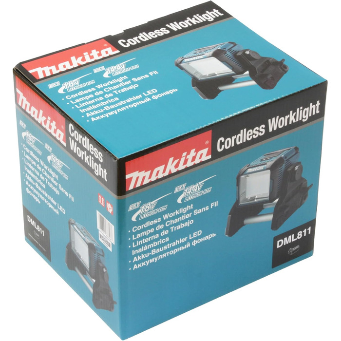 Світлодіодний прожектор Makita DML811 14,4-18В/230В, 3000 люмен, IP65, 3 режими яскравості, поворотний на 240°, без акумулятора та зарядного