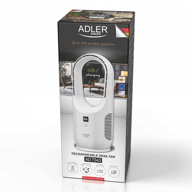 Настільний вентилятор ADLER AD7343, білий