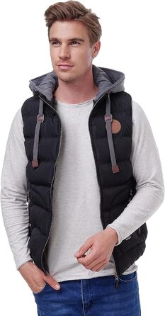 Чоловіча тепла жилетка Backrock Sim-Fit з відстібаною капюшоном та стійким коміром. Степлена жилетка, чорна, розмір L