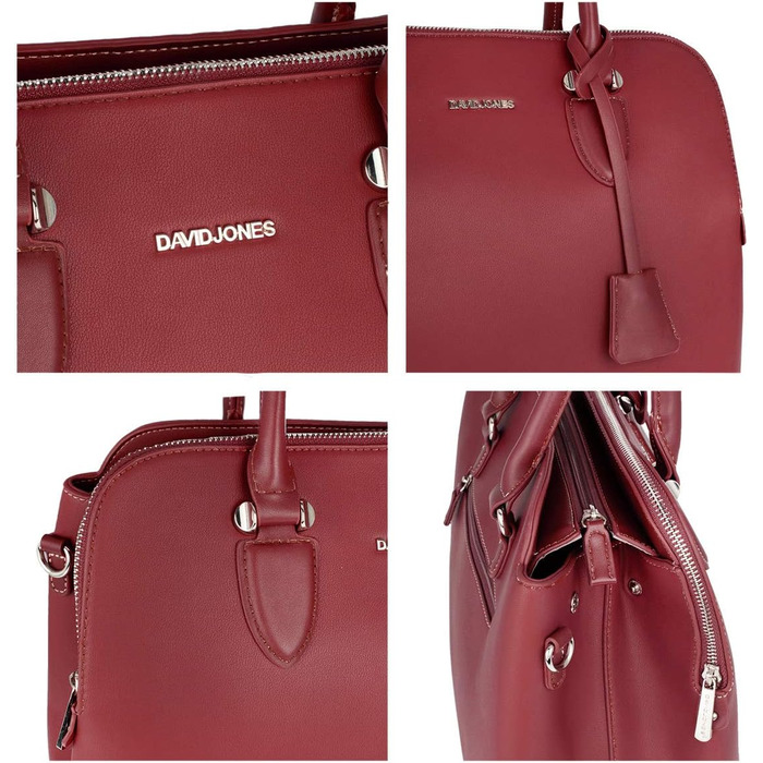 Сумка жіноча David Jones елегантна Tote Bag (шопер) з PU шкіри, бордова. Сумка через плече, багато відділень, для роботи та повсякдення
