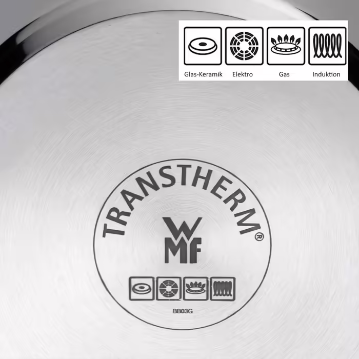 WMF Diadem Plus Induction Cookware Set, 5-Piece, Cookware Set with Glass Lids, Polished Cromargan Stainless Steel, Induction Cookware Set Uncoated, 5-Piece (including saucepan)