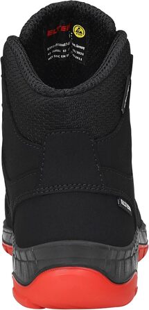 Робочі черевики ELTEN Maddox Black-red Mid ESD S3S, текстильні, з металевим носком, легкі, спортивні, 44 EU (жіночі та чоловічі)