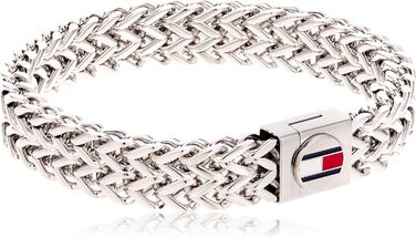 Tommy Hilfiger Браслет для чоловіків з нержавіючої сталі, плетений, срібний або золотий, Tommy Hilfiger