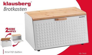 Кляузберг Brotbox: дерев'яний та металевий хлібний ящик/кошик (чорний/білий)
