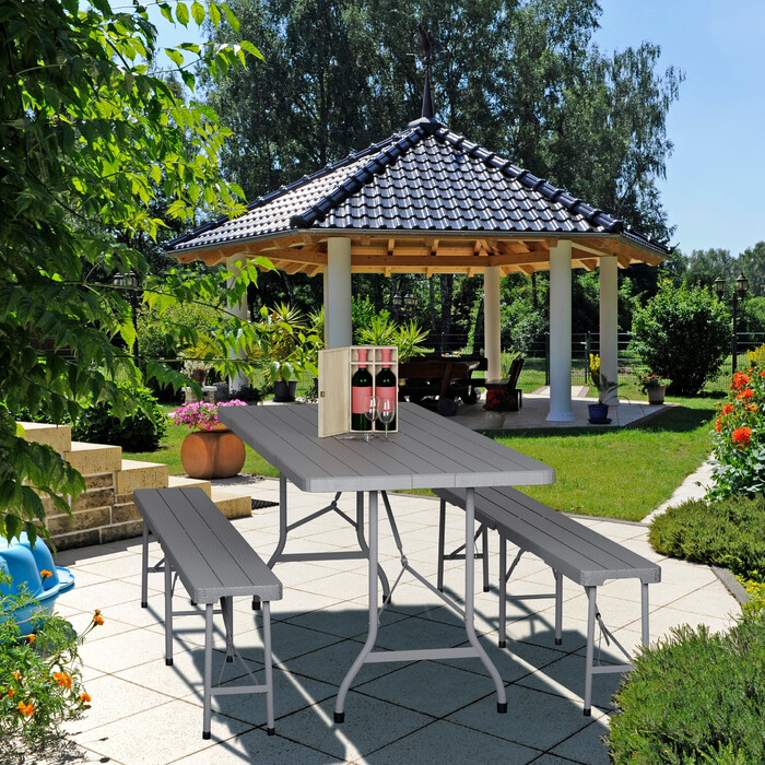 Relaxdays 3-piece folding beer garden set