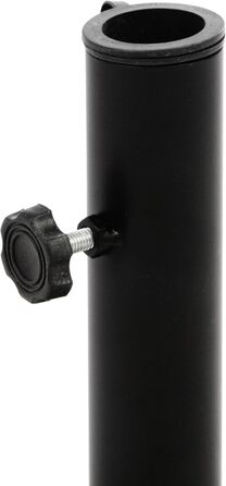 Nexos Parasol Stand Granite Grey 40cm Round - Stainless Steel Tube Stand with Locking Screws and 3 Feet with Plastic Rings - 10 kg