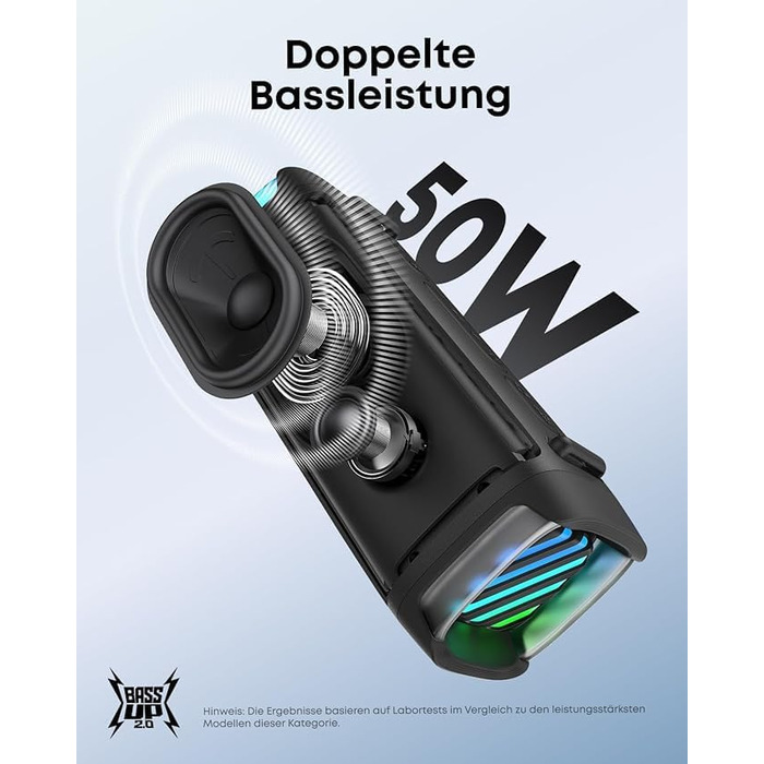 Soundcore Boom 3i by Anker: Водонепроникна Bluetooth колонка 50W, IP68, BassUp 2.0, 16 год, з підсвіткою та TWS