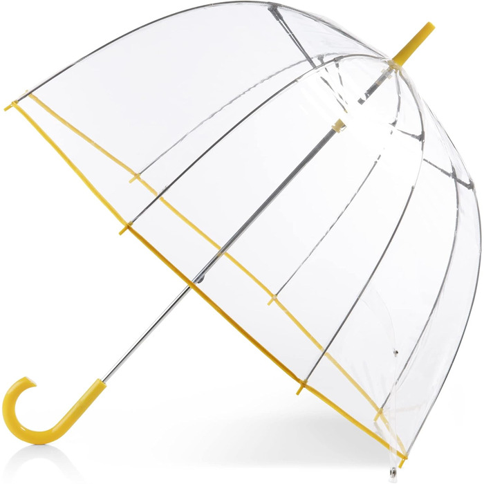 Totes Transparent Rain Umbrella with White and Black Dots - One Size (Lemonade)