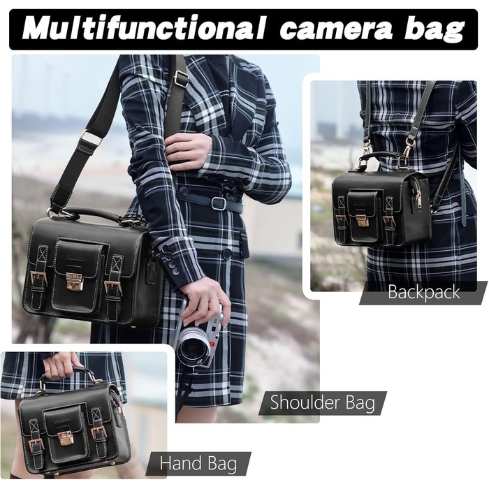 Чохол для камери Cwatcun: водонепроникний, ретро-дизайн, сумісний з Canon, Nikon, Sony (SLR/DSLR, беззеркальні)