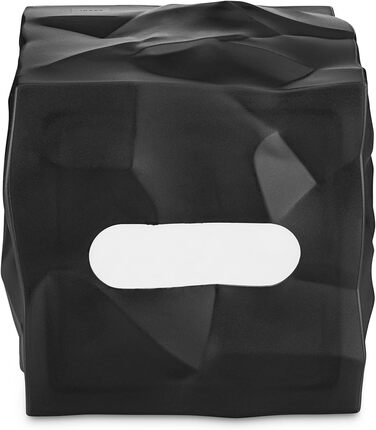 Essey Cosmetic Tissue Box Wipy Cube I, square tissue box dispenser, design tissue box, black, 13x13x13 cm