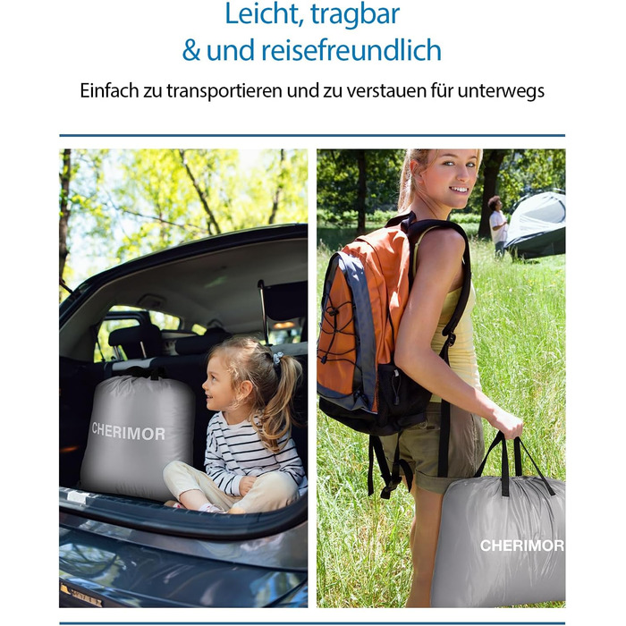 Надувне ліжко для двох осіб, самонадувна повітряна матрац для гостей з вбудованим насосом (3 хвилини), захист від проколів, надувна матрац для кемпінгу та дому, 203x152x46 см, максимальне навантаження 363 кг