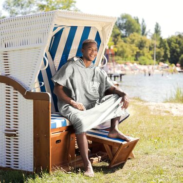 HOMELEVEL Badeponcho Unisex - Surf Poncho made of Cotton/Polyester - Towel for Adults - Bathrobe for Women and Men - Hooded Bath Towel