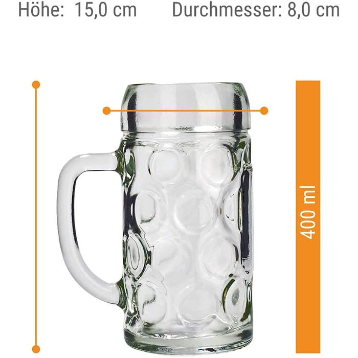 Набір пивних кружок Stölzle Lausitz ISAR, 6 шт, 0,5 л, скло Soda Lime