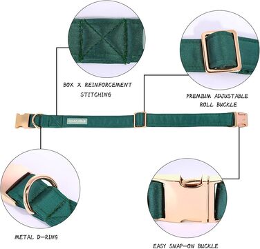 Нашийник для собак Lionet Paws з метеликом - комфортний шовковий нашийник зеленого кольору для маленьких собак, знімний метелик, розмір 25-40 см (L, 1 шт., зелений)