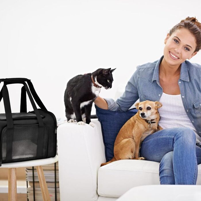 Транспортна переноска для котів Transportbox Katze, переноска для тварин, чорна, 3-6 кг, складана