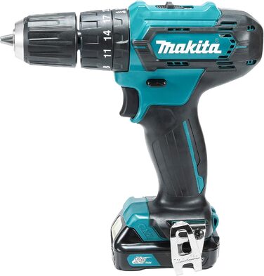 Акумуляторний ударний дриль-шурупокрут Makita HP333DSAX1 12V, 2.0 Ah, 2 акумулятори + зарядний пристрій у транспортному кейсі, 4.785 KG, блакитний