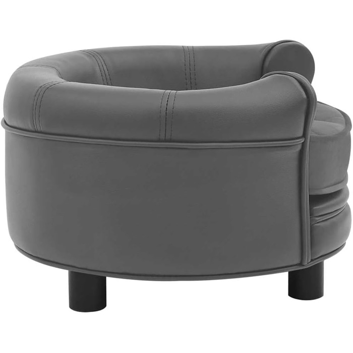 Диванчик для собак VidaXL, 48x48x32 см, плюш, штучна шкіра, сірий колір