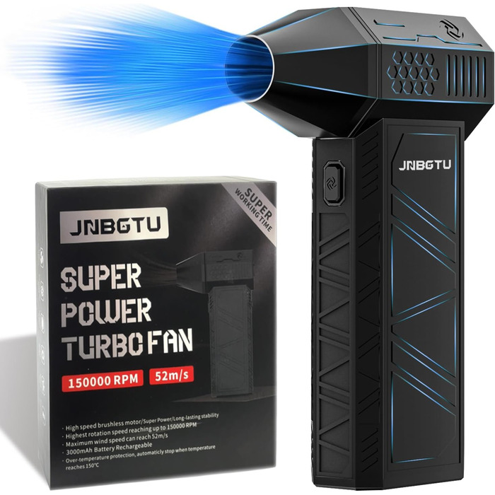 Пилляк від стисненого повітря JNBGTU, міні-фен Jet Dry, 130000 об/хв, для чищення ПК, клавіатури, авто, диванів, заміна балончика з повітрям (X3)