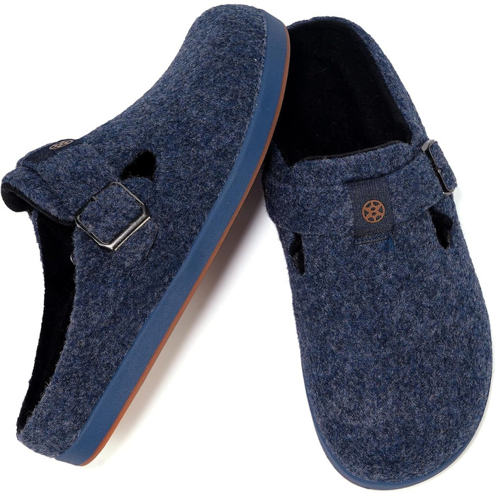 Фетрові тапочки Sisttke для дому, чоловічі/жіночі, зимові, закриті, з супінатором, темно-синій, 36 EU