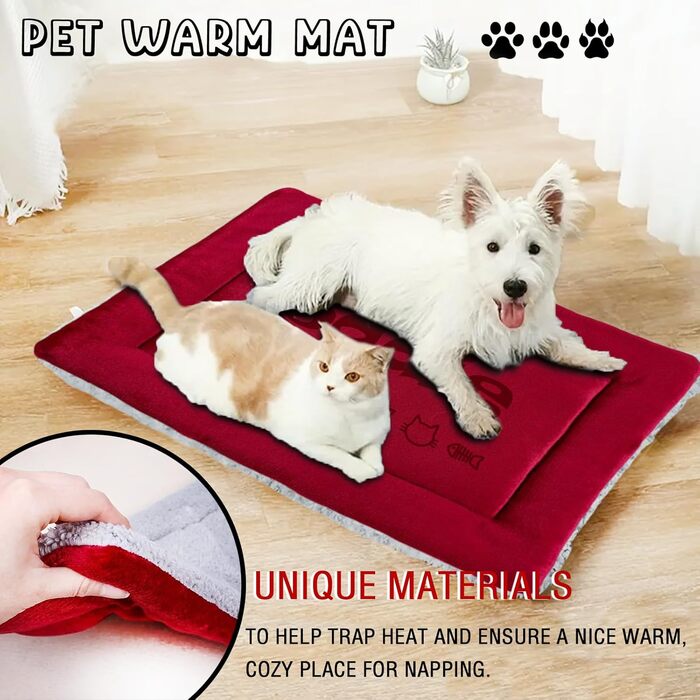 Персоналізована килимок для собак, килимок для лежанки, миється, 69x52 см, червоний