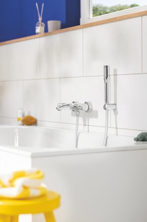 GROHE Vitalio Get - Hand Shower 1 Spray Pattern (perfect spray pattern, suitable for flow heaters, double-walled hand shower, Anti-limescale system), silver, 27458000