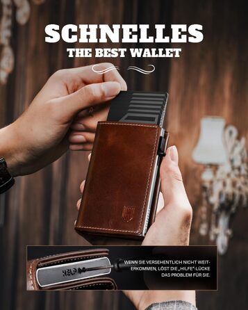 Портмоне чоловіче DODENSHA MagSnap Slim з монетницею, RFID захистом, для 10+ карток, чорно-червоний (Yl-braunsilber)