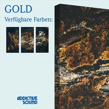 Акустична панель Addictive Sound зі графічним принтом Gold_2, звукопоглинаюча панель для стін 100x50x11 см, золотиста