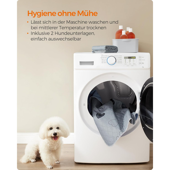 Підстилка для собак Feandrea, 2 шт., 122 x 91 см, XL, сіра, водонепроникна, супер поглинаюча, для собак