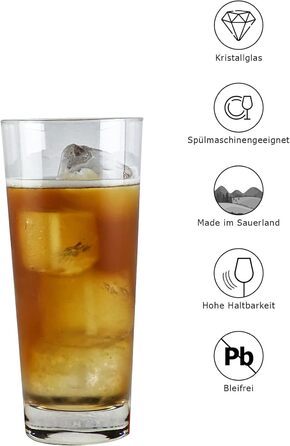 Набір з 6 склянок Sauerland GLAS Sarah об'ємом 700 мл (250 мл - склянка Julia)