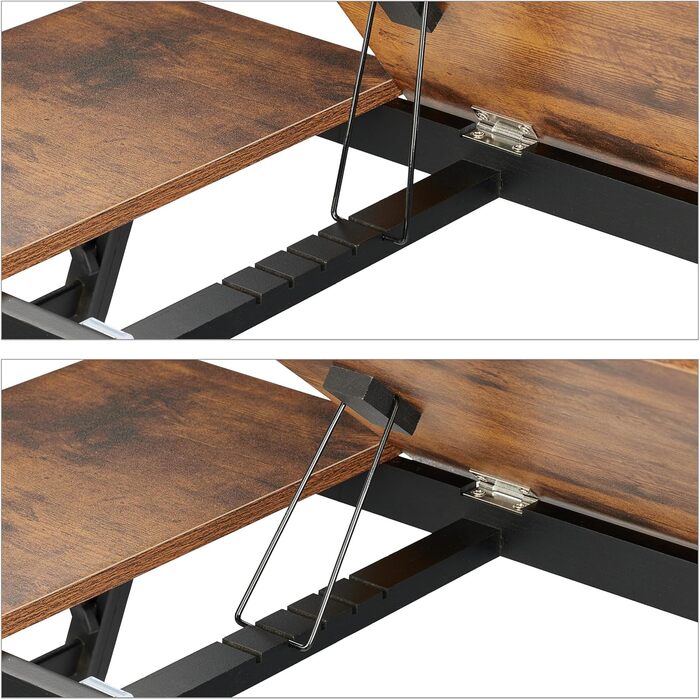 Столик для ноутбука Relaxdays на ліжко/диван, бамбуковий, регульований по висоті, темно-коричневий/чорний