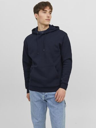 Чоловічий худі Jack & Jones однотонний з капюшоном, колір Navy Blazer