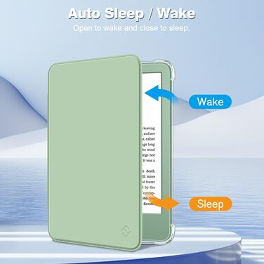 Чохол Fintie для Kindle 6 (11-го покоління) 2024/2022, прозорий, TPU, з авто-ввімкненням/вимкненням, для Kindle Basic 2024, колір агави