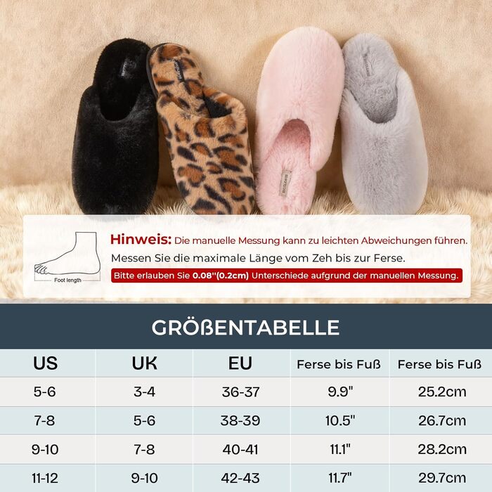 Жіночі плюшеві домашні тапочки Snug Leaves з штучним хутром та Memory Foam, 40/41 EU, Geparden, Колір: Коричневий