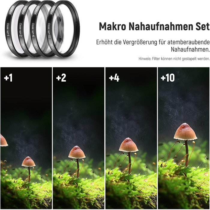 Набір об'єктивів та ND-фільтрів NEEWER для APS-C: ширококутний, телеоб'єктив, макро, UV, CPL, FLD, ND2, ND4, ND8 (58mm)