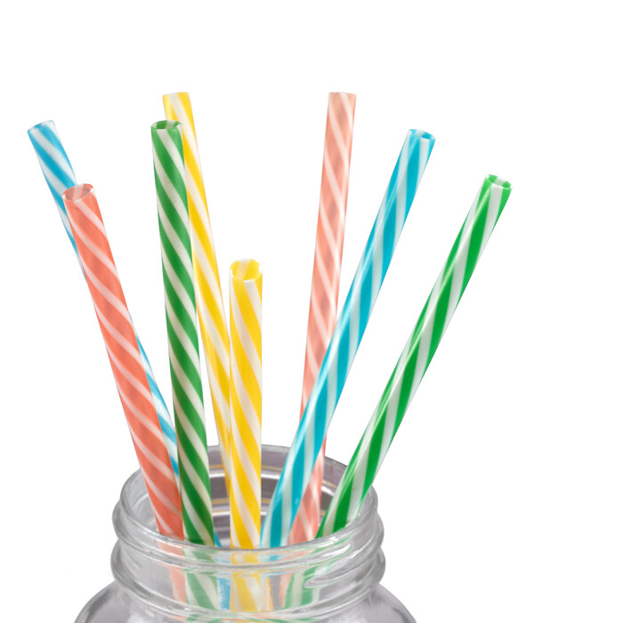 Relaxdays Set of 8 Drinking Glasses with Straws