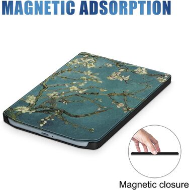 Чохол для Pocketbook Verse PB629 / Verse Pro PB634 - Flip Cover з авто-функцією сну/пробудження (квітка)