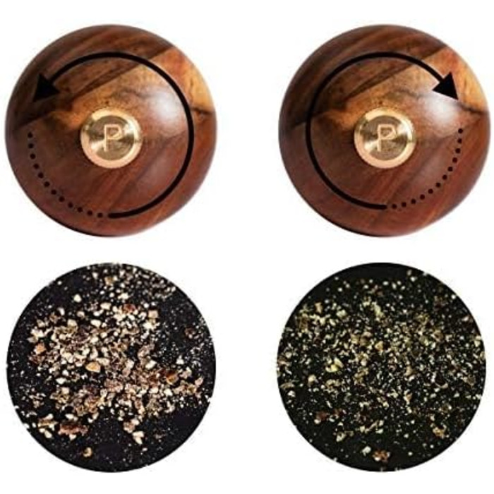 DeroTeno pepper mill made of acacia wood with stainless steel grinding mechanism, H 30 cm
