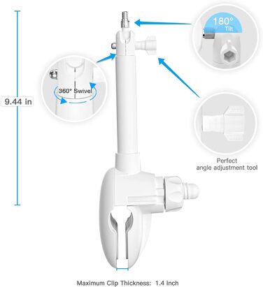 Кріплення для дитячого монітора Holaca, сумісне з Nooie Babyphone та камерами Nooie 2K, Wi-Fi (білий)