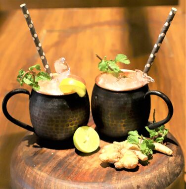STAGLIFE Black Copper Mug Pure Copper Moscow Mule Mug 2-Piece Set for Men Moscow Mule Mug Copper Mug Moscow Mule Set Copper Mug Copper Cup Moscow Mule Mug Set