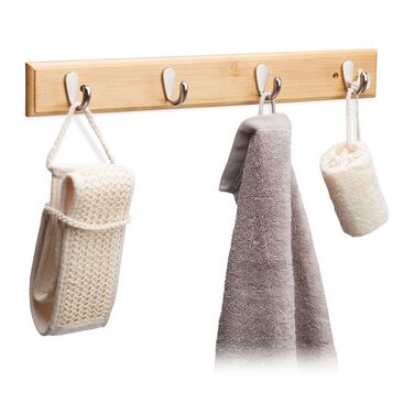 Relaxdays Bamboo Hook Strip, Natural